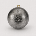 3 lb round cannon ball fishing weight with brass attachment eyelet and stamped weight marking